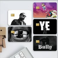 Singer K-Kanye W-West Credit Card Stickers Skin For Bank Debit Decorative Protection Scratch-resistant Gift 4PCS