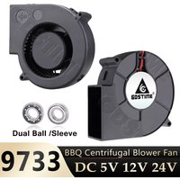 Gdstime 9733 24V Blower Fan DC 12V 5V USB Turbo Fan Blower Sleeve/Ball Bearing 97x94x33mm Centrifugal Cooler Cooling Fan For BBQ