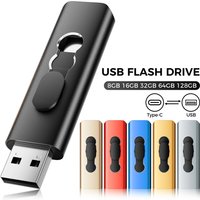 New 2 IN 1 Type-C push-pull design Pen Drive 8GB 128GB usb Memory Stick 32G 64G Pendrive USB3.0 Flash Drive for Android Phone/PC