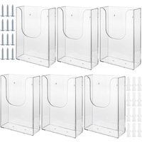 Wall Mountable Menu Leaflet Holder Clear, Acrylic Wall Mounted Magazine Racks for Restaurant Menu Office Files Magazine