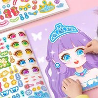 1 Set Princess Dress Up Sticker Book Toy Girl Cute Dress Up Children Puzzle Beautiful Makeup Book Stickers Korean Stationery