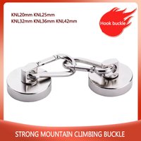 L20-L42mm Powerful circular magnetic suction cup with 360 degree rotating hook, mountain climbing buckle, pot magnet