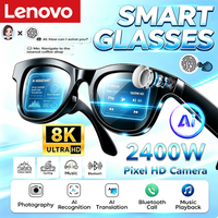 Inteligentne okulary Lenovo AI Record z kamerą HD 2400W, łącznością Bluetooth, funkcją tłumaczenia języków za pomocą sztucznej inteligencji, możliwością prowadzenia rozmów głosowych i integracją z