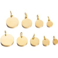 Wholesale 10pcs/lot Stainless Steel Polished Round Tags 6mm/8mm/10mm/12mm/15mm Charms for DIY Jewelry Making