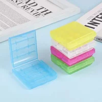 5pcs Transparent Plastic Battery Storage Box Suitable for AA/AAA Battery Energy-saving Battery Container Bracket