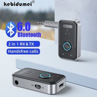 Bluetooth 6.0 Adapter Transmitter Receiver Wireless Audio Adapter for Car Music Headphone Speaker 3.5MM AUX Audio Adapter