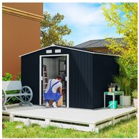 AliExpress NONE 9 x 6ft Metal Bicycle Shed, Outdoor Storage Tool House with Ventilation Slots,Foundation Kit and Lockable Double Doors,Dark Grey