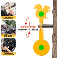 Yellow 3MM Thick Bidirectional Squirrel Rotating Stainless Steel Target Outdoor Slingshot BB Air Gun Practice Aiming Target