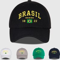 Brazil Flag Five-Star Soft-Top Baseball Cap Stylish Athletic Look Perfect for Daily Match Viewing and Outdoor Sports Great Gift