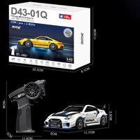 1:43 Scale RC 4WD Drift Alloy Car with Gyro Remote Control Toy for Boys Children's Christmas And Halloween Gifts