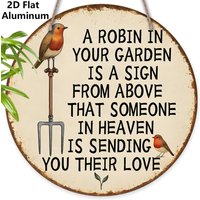 Vintage Robin Memorial Aluminum Wall Art 8x12 Inch Waterproof Durable Metal Sign For Home Garden Outdoor Decor