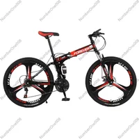 AliExpress NONE Folding Mountain Bike Men's and Women's 26 Inch Adult Off-Road Racing Teen Sports Car Student Variable Speed Bike Disc Brake