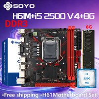 H61M DDR3-AX Motherboard xeon+i5 2500 CPU+8G*1 completo DDR3 Dual Memory InteILGA1155 M.2 SATA2.0 SOYO HDMI VGA PCIE3.0X8 USB2.0
