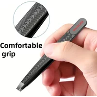 Stainless Steel Beard Tweezers Trimmer Gradient Color Light Beige & Hair Removal Tool for Face Makeup, Eyebrows Eyelashes Clip