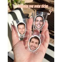 3.5-7CM Customized Face Sticker, Personalized Stickers From Your Photo Portrait - Die Cut Removable Vinyl, Custom Party Gifts