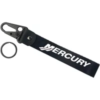 For Mercury outboard Metal Key Ring Nylon Strap Tow Sides Thermoprint Emblem Key Chain Ring Strap Wrist Lanyard Accessories