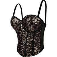 Bling Bling Sequins Lady Corset Christmas New Year Party Body Shaper Elegant Women Slim Bustier Sparking Evening Wear Crops Top