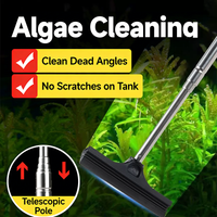 Multifunctional Retractable Silicone Brush Aquarium Algae Scraper Fish Tank Glass Cleaner Car Window Squeegee Glass Water Wiper