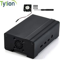 Raspberry Pi 4B 3B DIN Rail Aluminum Metal Case Shell Box with Cooling Fan and Heatsinks