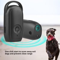 Rechargeable Ultrasonic Dog Bark Stopper, Handheld Anti-Barking Dog Outdoor Anti-Dog Bite Defense Device with LED Flashlight