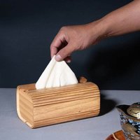 Solid Wood Tissue Box Holder Rectangular Tissue Cases Modern Napkin Holder for Dining Room Toilet Paper Holder for Bathroom