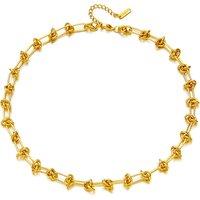 DIEYURO 316L Stainless Steel Gold Silver Color Twist Knot Necklace Bracelets For Womens Girl New Fashion Non-fading Jewelry Set