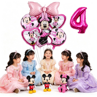 Mickey Minnie Mouse Foil Balloons Number Aluminum Balloon Kids Birthday Birthday Decorations for Boys Girls Festival Gifts Toys