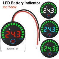 Universal Lithium Battery Tester Circular LED Indicator with Power-Off Memory Function for EVs Energy Storage Systems DC 7-55V