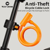 WEST BIKING New Bicycle Lock Bike Anti-theft Bike Ring Lock MTB Road Cycling Cable Lock Motorcycle Vehicle Bicycle Accessories