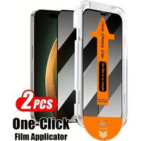 2Pcs Anti Spy Glass Dust-Free Cabin For iPhone 17 16 15 14 13 12 11 Pro 7 8 Plus SE 2020/2022 XR X XS Max Screen Protector Film
