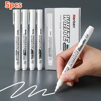 5/1pcs White Marker Pen Waterproof Oil Proof for Plastics Paper Signature Cardboard , Tires, Painting Metal Logistics, Factory