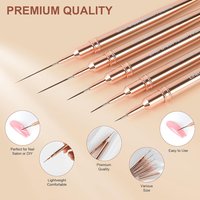 4/8/12/20/25mm Champagne Nail Art Pens Detail Liner Brushes Nail Tools Long Lines Drawing Liner Brush UV Gel Polish Painting