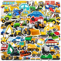 60Pcs Cartoon Truck Transports Stickers for Bedroom Teachers Decals Scrapbook Stationery Laptop Fridge Suitcase phone