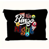 A Bingo Night themed makeup bag- multifunctional zipper pouch, jewelry storage bag, perfect travel zipper small storage bag.