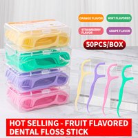 Hot selling -50PCS/box - Fruit flavored dental floss stick, a must-have tool for cleaning between teeth during home and travel