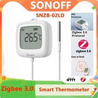 SONOFF SNZB-02LD Zigbee Smart-Thermometer mit Sonde, IP65 wasserdicht, intelligenter Zigbee-Temperatursensor für Wassertanks, Aquarien
