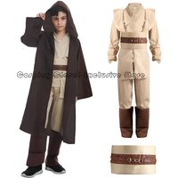 Kids Jedi Costume Knight Costume for Kids Boys Tunic Uniform Robe Pants Belt Outfit Halloween Cosplay Costume Stage Jedi Clothes