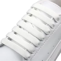 1.2cm width Flat Shoelaces Rainbow Shoelace MCQ Classic Casual White Shoes Laces Unisex Precision Weaving 100CM/120CM/140CM