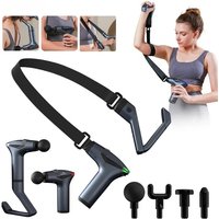 Fascia Massage Gun High Frequency Muscle Massage Gun Professional Body Back Shoulder Neck Waist Massager with Bent Long Handle