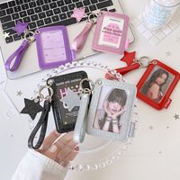 Shiny Star Charm Photo Card Sleeve Multi-use Card Pouch For Student ID Metro Card & Meal Card 3-inch Photocard Display Sleeve
