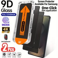 1-2PCS S26 Ultra Dust Free Privacy Tempered Glass For Samsung S26 Edge S26 Plus Fingerprint Unlock Anti Spy Screen Protectors