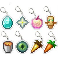Kawaii Pixel World Buddy Keychain Pixel Hero Collectible Key Chain Bag Charms Souvenir Creative Pendant Q Version Cartoon Fans