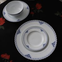 Princess Blue Ceramic Plate Jingdezhen Porcelain Soup Plate Rice Bowl Dining Utensils French Vintage Style round Shape High T...