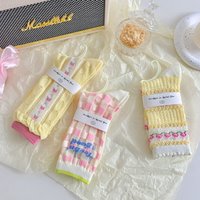Women Socks Female Japanese Sweet Kawaii Cute Girl Stockings Ruffles Lolita Mesh Breathable Female Thin Middle Tube Socks Summer