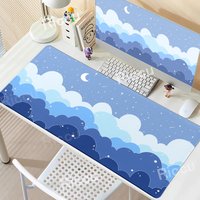 Large Size Blue Clouds Mousepad Pastel Cloud Desk Mat Kawaii Cartoon Mouse Pad Rubber Table Mat Extended Gaming XXL Keyboard Mat