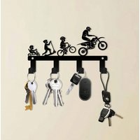 Modern Heavy Duty Key Holder, 5.90" Wall Mounted Metal Hook for Office Kitchen Bathroom, Minimalist Art Decor for Home Room Wall