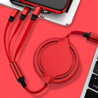 Data Cable 3 in1 Fast USB Cable Retractable Portable Charging Line Micro USB Type C Charger Cable For iphone/Samsung