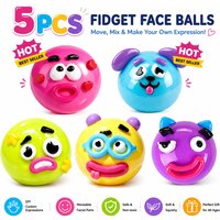 DIY Fidget Dog Face Balls, Moveable Parts Expression Squeeze Toys Soft Squishy Stress Relief Balls Anxiety Relief Party Gifts