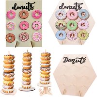 Support mural en bois pour beignets, support de panneau d'affichage pour fête d'anniversaire pour enfants, décoration de Table de mariage, fournitures de réception-cadeau pour bébé