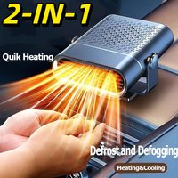 2026 New 2-in-1 Car Cooling & Heater Fan 12V/24V Portable Rotating Windshield Demister Defroster Energy-Saving Car Heater Fan